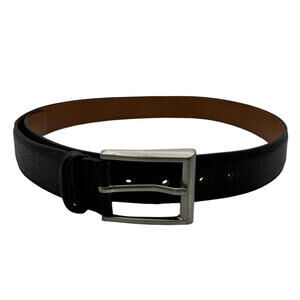 Magnanni Pebbled Leather Dress Belt Black Size 34